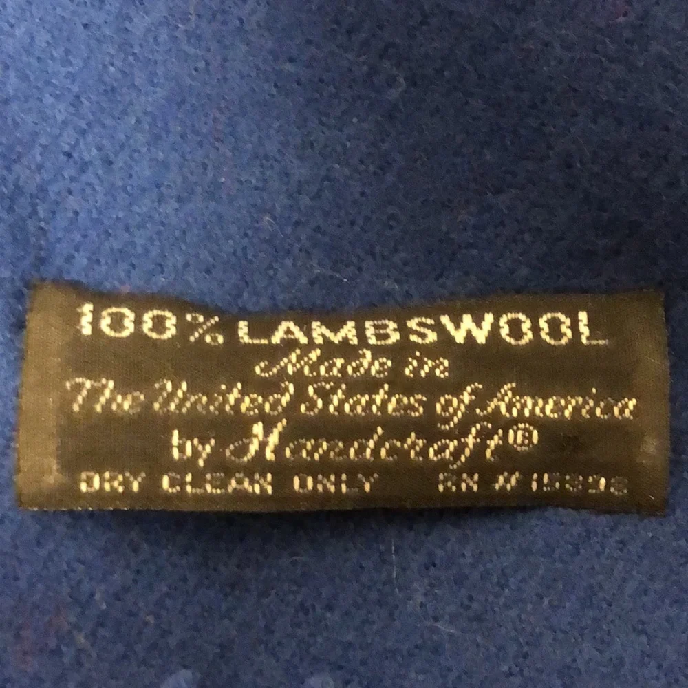 Cold Weather Fringed Scarf 100% Lambswool Made in USA by Handcraft